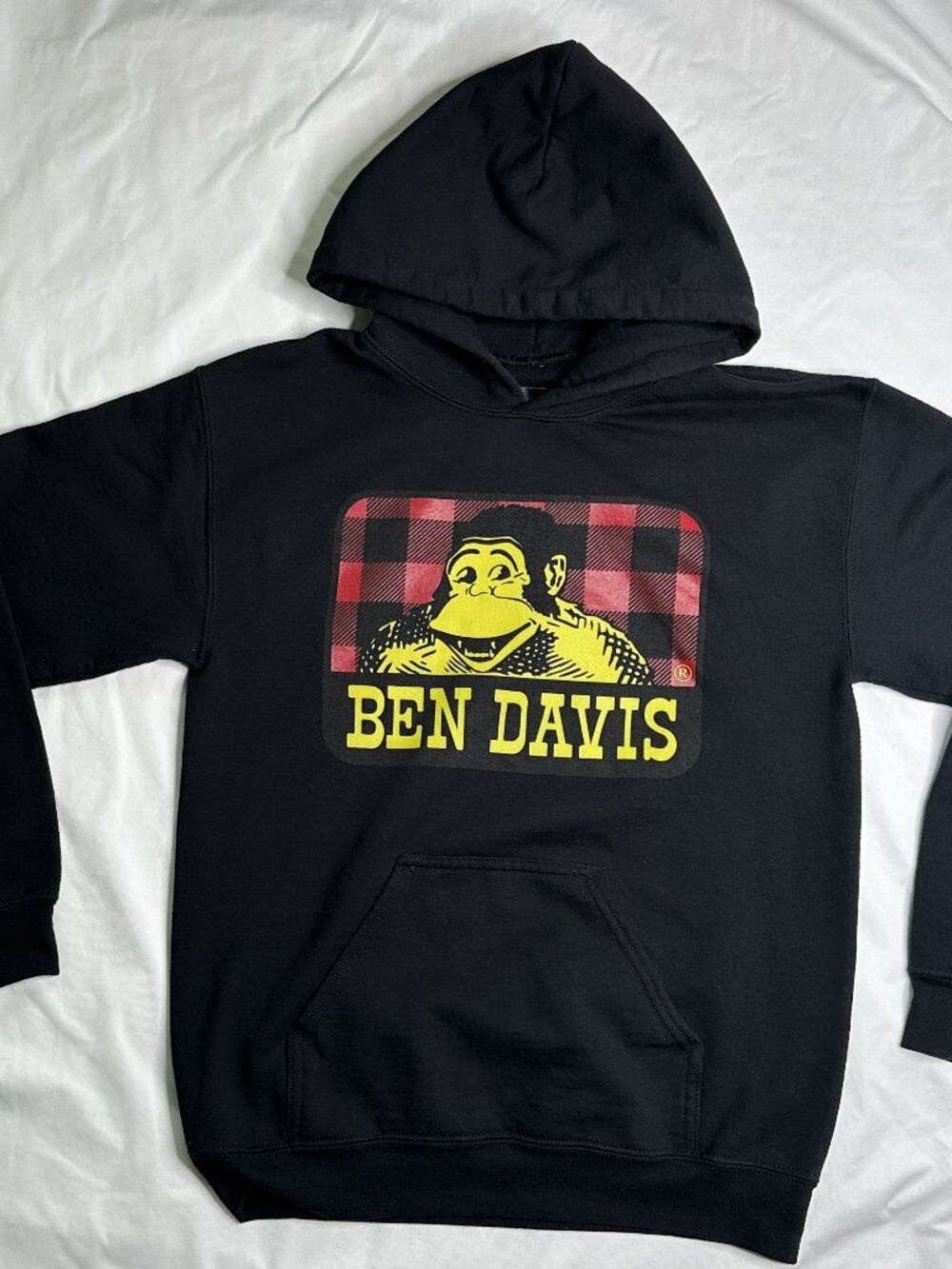 Ben Davis Lumberjack Hoodie Small Black Fleece Hooded Sweatshirt Monkey